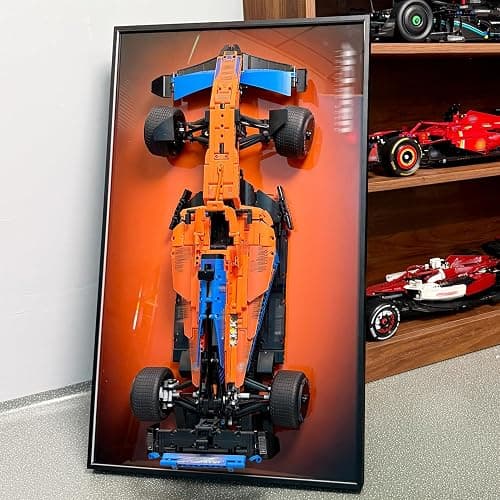 Display Wallboard Compatible with Lego Technic McLaren 42141 2022 Replica Race Car Display, Wall Frame Compatible with Lego Car Wall Mount Display Frame, Size:19.7 x 31.5 in (No Model!) - Image 1