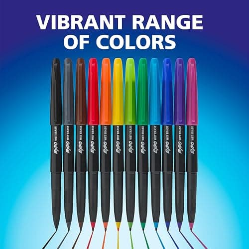 EXPO Wet Erase Markers, Semi-Permanent, Black, Ultra Fine Tip, 12 Count - For Writing on Glass, Whiteboards, Mirrors, Calendar, Labeling, Organizing thumbnail 8