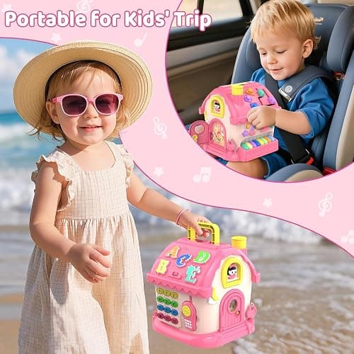 Montessori Toys for 1 Year Old Girl Gifts, 12-in-1 Musical House Toddler Learning Toys for 1-2, 1st First Birthday Gifts for Girls and Boys Baby 6-12 12-18 6-24 Months thumbnail 7