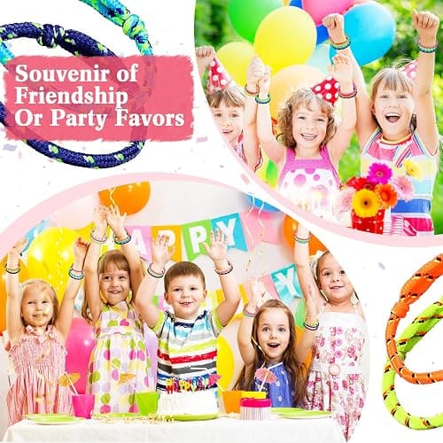 Remerry 168 Pcs Friendship Bracelets Adjustable Woven Rope Bracelets Bulk Graduation Ceremony Prom Class of 2026 Birthday Party Favors & Goodie Bag Stuffers, 8 Assorted Colors(Neon Colors) thumbnail 4