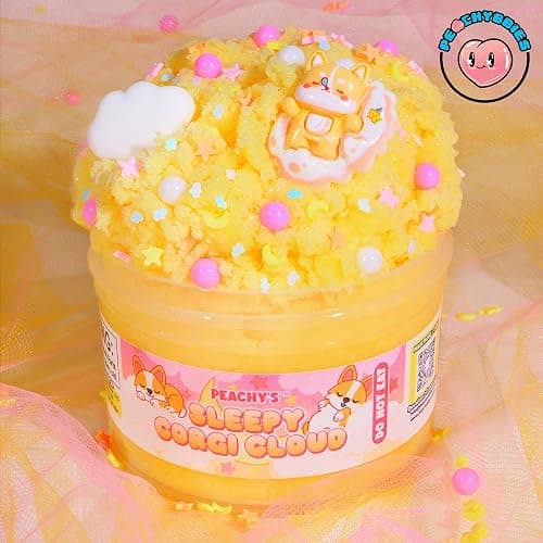 Peachybbies Sleepy Corgi Cloud, Made in USA Premium Slime Scented Slime, 7 oz. thumbnail 2