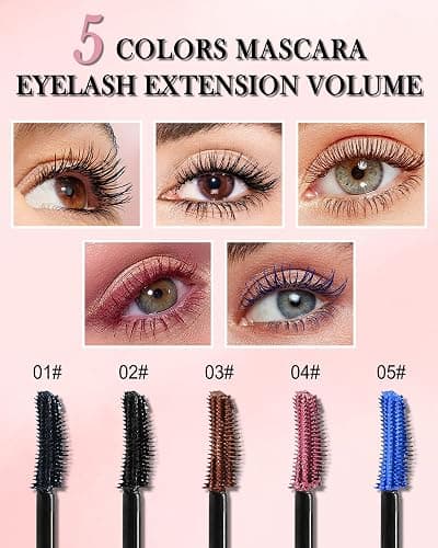 Brown Waterproof Mascara, Lashes Extension Mascara with Dual-Sided Brush, Great for Lengthening and Volumizing Eyelashes, No Clumping Tube Máscara Volume and Length, Long Wear, Smudge-Proof-03 thumbnail 4