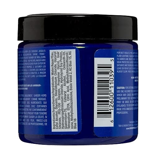 MANIC PANIC Classic Rockabilly Blue Semi Permanent Hair Color - True Neutral Blue Hair Dye for Women & Men That Lasts 4-6 Weeks - Vegan, Ammonia & Cruelty-Free - Create & Mix Custom Shades (4oz) thumbnail 2