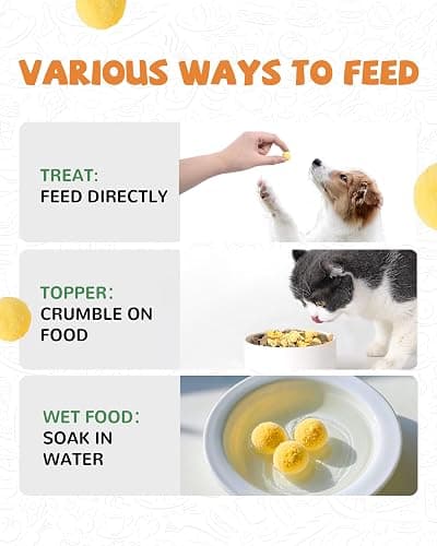 PAWUP Freeze Dried Cat & Dog Treats, Natural Quail Egg Yolk, Single Ingredient, High-Protein Pet Snacks for Skin & Coat Health, No Artificial Additives, 9.2 oz thumbnail 5