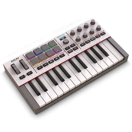 Akai Professional MPK Mini IV USB-C MIDI Keyboard Controller for Beginners and Producers - MPC Drum Pads, 360° Knobs, Pitch and Mod Wheels, Production Software, Native Instruments Sound Package, Grey - Image 1