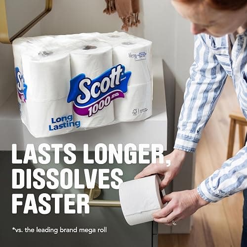 Scott 1000 Toilet Paper, 32 Rolls, Septic-Safe, 1-Ply Toilet Tissue thumbnail 3