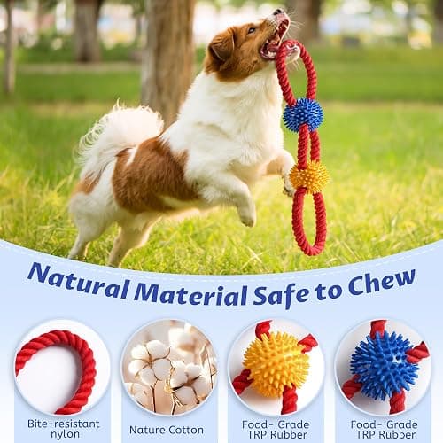 Aitmexcn Dog Rope Toy, Tough Tug of War Toy for Medium and Large Dogs | Natural Cotton, Teeth Cleaning Chew Toy, Interactive Play for Boredom Relief, Durable Pull Rope Toy for Dogs thumbnail 3