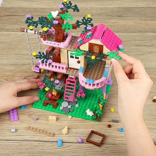 HSANHE Tree House Building Set Compatible with Friends, 504 PCS Forest House Building Kit Birthday Gift for Kids Girls Boys Age 6-12 Years（7652） thumbnail 2