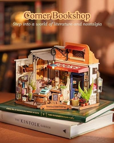 Rolife DIY Miniature House Kit 1:20 Scale Bookstore, Build Mini House Building Kit with LED Lights Craft Kits for Aduls Gifts for Him Her thumbnail 4