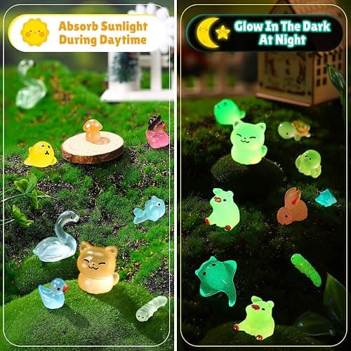 Seenelling 240 Pcs Mini Resin Animals Tiny Resin Animals Bulk Glow in The Dark Miniature Figures for Micro Garden Landscape Ornaments Dollhouse Crafts Accessories(Various Style) thumbnail 4