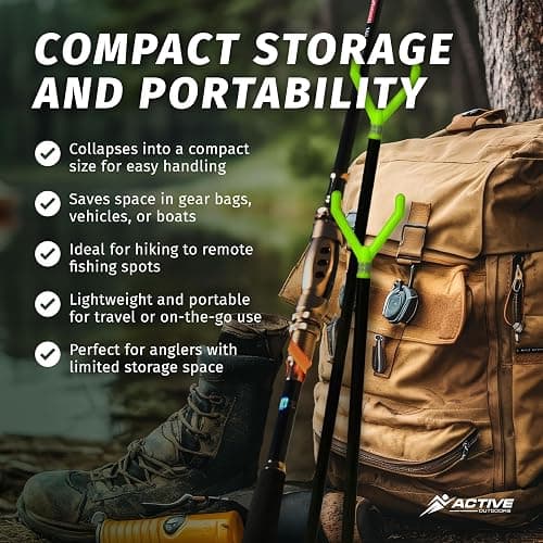 FISHIN' STIX Ready to Fish Kit - Includes 30" Rod Holder, All Terrain Stand Tripod and Bite Alarm thumbnail 7