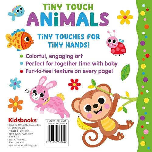 Tiny Touch: Animals - Tiny Touches for Tiny Hands - Colorful and Textured Board Book for Toddlers, Ages 6+ Months - Fun Introduction to Colors and Animals thumbnail 2