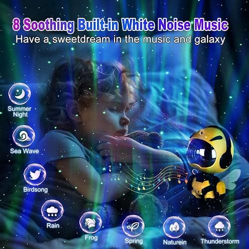 Star Galaxy Night Light Projector for Kids Bedrooms -Star Projector- Little Bee Projector Lamp- Galaxy Projector with Timing and Remote Control Functi thumbnail 4