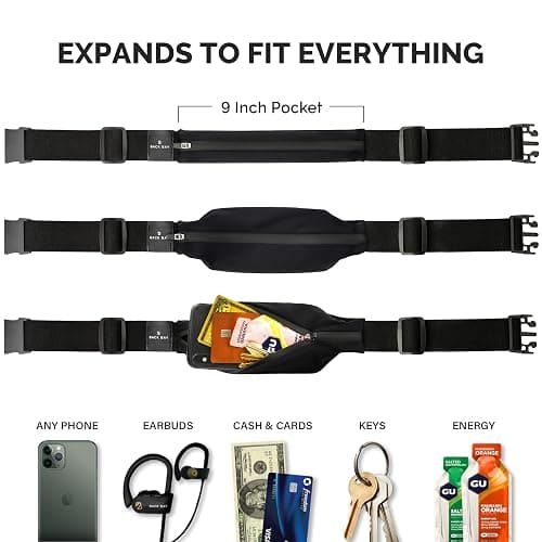 No-Bounce Slim & Secure Running Belt, Fits ALL Phones, Keys, Cards, Gels | Comfortable for Long Runs, Running Waist Pack for Men, Slim Running Belt Fanny, Comfortable for Long Runs, Adjustable Sizing thumbnail 6