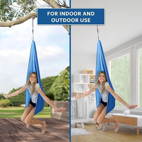 Bradoro Double Layer Reversible Sensory Swing| Outdoor and Indoor Swing For Kids and Adults Up to 260 lbs | Autism Cocoon Swing | Kids Sensory Swing thumbnail 6