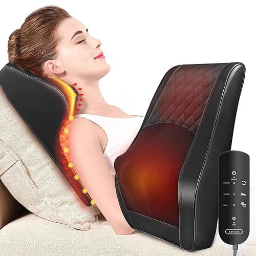Boriwat Back Massager with Heat, 3D Kneading Massage Pillow for Back, Neck, Shoulder, Leg Pain Relief Deep Tissue, Gifts for Women Men Mom Dad - Image 1