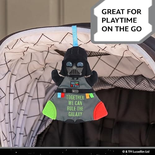 Kids Preferred Star Wars Darth Vader Baby Teether - Plush Toy with Crinkle Sounds and Silicone Teething Elements thumbnail 6