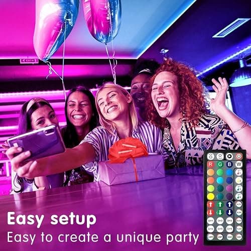 Tenmiro Led Lights for Bedroom 100ft (2 Rolls of 50ft) Music Sync Color Changing Strip Lights with Remote and App Control RGB Strip, for Room Home Party Decoration thumbnail 2
