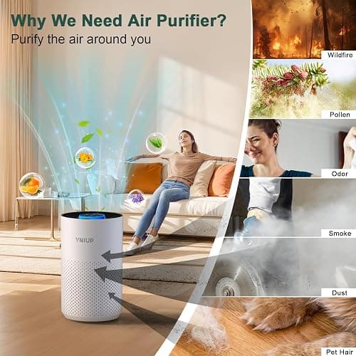 Air Purifiers for Bedroom Home up to 1000 ft², Vniup H14 True HEPA Room Air Purifiers for Bedroom, with Fragrance Function Sleep Mode& Light Mode Air Cleaner for Pet Dander Odor Dust Smoke thumbnail 4