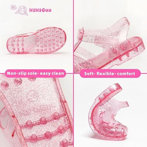 HaHaGuu Girls Jelly Sandals Summer Costume Princess Dress Flat Breathable Waterproof Fisherman Gladiator Shoes For Girl Closed Toe Beach Flat-Sandals For Toddler Little Kid Big Kids thumbnail 3