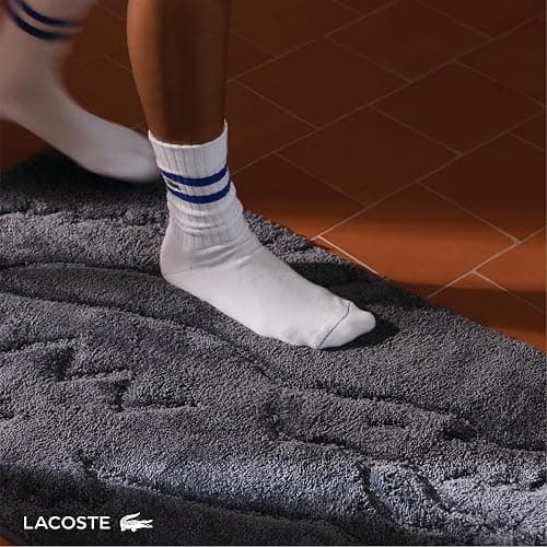 Lacoste Heritage Bath Rug – Ultra Soft Quick-Dry Microfiber and Tufted, Super Absorbent with Non-Slip Backing, Signature Crocodile Embossed Design and Stylish Bathroom Mat 20"x32" – Meteorite thumbnail 7