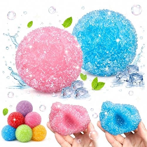 2Pc Crunchy Squishy Stress Ball, Slushy Squishy Fidget Toy, Crunchy ASMR Feel, ice-Skin slushy Texture, moldable Squeeze Play, and Portable Stress Relief (J- 2Pc) - Image 1