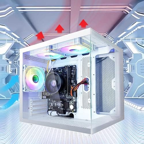 suevery Desktop PC Ryzen7 5700G 8Cores 3.8G(Up to 4.6G Integrated AMD Radeon Graphics),Nvme SSD 1TB,16G DDR4 RAM,WiFi 6,Pre Built Gaming Towers Computer White thumbnail 3