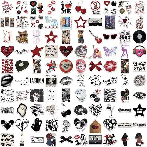 100Pcs Vinyl Aesthetic Downtown Girls Stickers Pack - Y2K Waterproof Decals for Water Bottle, Laptop, Skateboard - Trendy Stickers for Teens & Adults(Downtown Girl Aufkleber) thumbnail 6