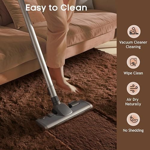 Ophanie Brown Rugs for Bedroom Living Room, Fluffy Fuzzy Furry Carpet, Plush Soft Shaggy Bedside Indoor Floor 4x6 Area Rug for Kids Girls Boys Baby Teen Dorm Nursery Home Decor Aesthetic thumbnail 6