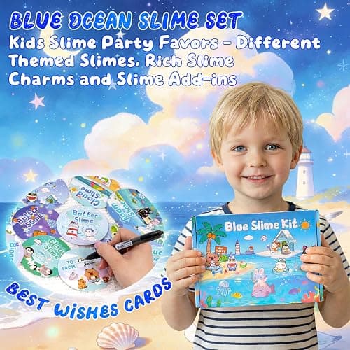 12-Pack Blue Slime Kit for Kids, Clear Butter Cloud Squishy Party Favor Set | Goodie bag stuffers, Easter basket fillers, birthday party favors and sensory slime toys for boys and girls ages 4-10 thumbnail 6