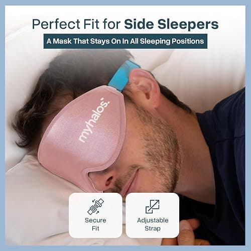 MyHalos® Sleep Mask – 3D Blackout Eye Mask for Women & Men, Side Sleepers, Zero Pressure Memory Foam Eyelash Friendly, Breathable,Award-Winning Sleep Aid for Travel (Peach Orange, 1 Count (Pack of 1)) thumbnail 6