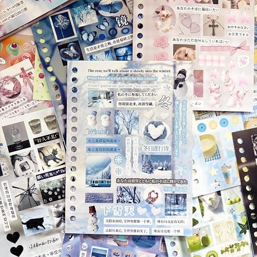 Japanese Stickers for Journaling Supplies,Scenery Japanese Sticker Book | 600+,30 Sheets Decorative Scenery Sentences Japanese Sticker Book for Scrapbooking,Junk Journal Supplies, DIY Crafts thumbnail 4