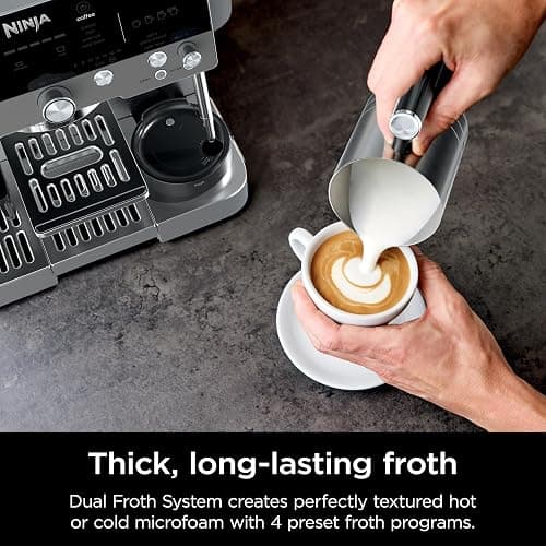 Ninja Luxe Cafe Premier Series, Espresso Machine, Drip Coffee, Rapid Cold Brew, Integrated Grinder, Hands-Free Frother, with Knock Box, Water Filter, Cleaning Tablets, Descaler, ES601GM thumbnail 10