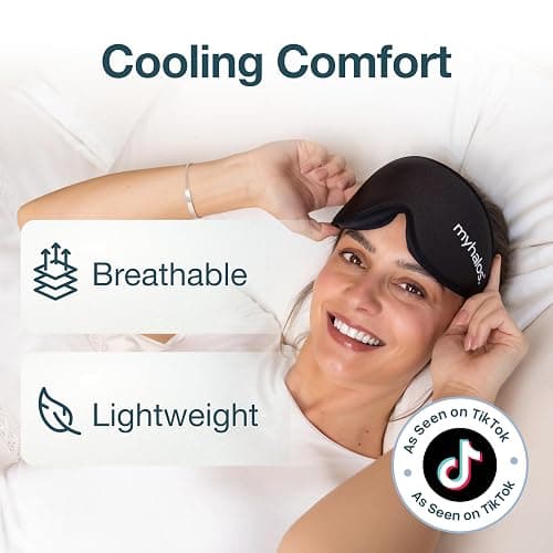 MyHalos® Sleep Mask – 3D Blackout Eye Mask for Women & Men, Side Sleepers, Zero Pressure Memory Foam Eyelash Friendly, Breathable,Award-Winning Sleep Aid for Travel (Black, 1 Count (Pack of 1) thumbnail 7