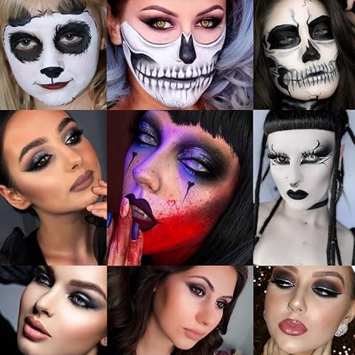 ecofavor Black Smoky Eye shadow Palette, DE’LANCI PANDA 9 Colors True Black Dark Grey Smokey Goth Makeup Pallet, 9 Soft Matte Shimmer High Pigmented Basic Black White Gray Shade for Halloween thumbnail 6