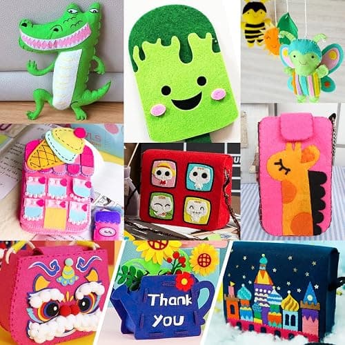 XSEINO 12 Rolls 8"x35"(20.5x90cm) 1.4mm Thick Soft Felt Fabric Sheet 12 Assorted Neon Series Colors Felt Pack for DIY Craft Sewing Squares Nonwoven Patchwork thumbnail 7
