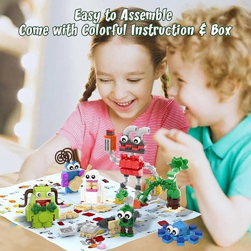8-in-1 Sing Monsters Toe Jammer, Nogggin,Furcorn,Entbrat,Bowgart,Potbelly,Mammott Building Toy Set for Kids, Boys, Girls 6+ Years Old; Cute Monster Animal Figure Model Toy for Fans Friends (281Pcs) thumbnail 4