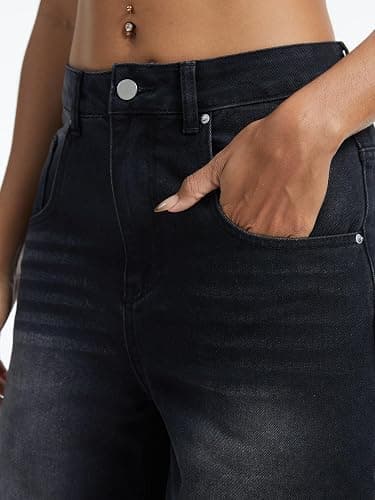 Wanduyini Baggy Jeans for Women Retro Wash Low Waist Wide Leg Loose Boyfriend Oversized Denim Pants Y2K thumbnail 2
