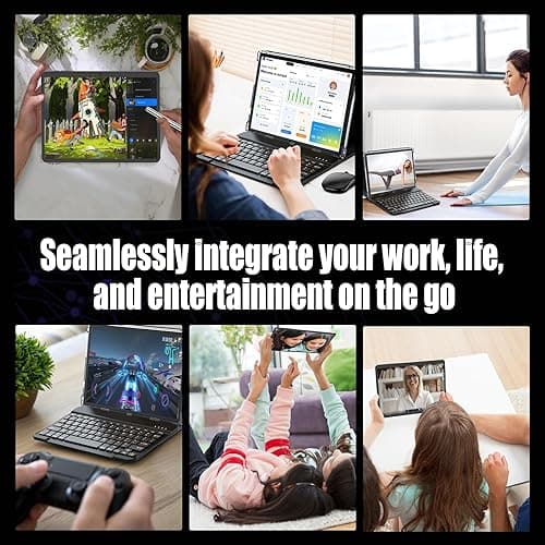 JJGJ 2025 Android 15 Tablet 10 Inch, 26GB+256GB+2TB Expand, 2 in 1 Tablets with Keyboard Case Mouse Stylus, 8000mAh Battery, Octa-Core, Dual Camera, Supports Widevine L1, 5G WiFi, GPS（Black Case） thumbnail 9