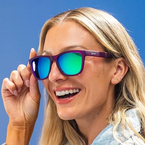 goodr Gardening with a Kraken Polarized Sunglasses, Medium Sized (OG), Dark Purple Translucent Lens with Light Green Mirrored Reflective Lens, UV400 Protection, No Slip, No Bounce thumbnail 4