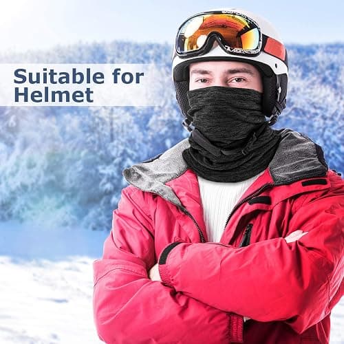 2 Pieces Winter Neck Warmer Gaiter Fleece Ski Neck Scarf Warm Windproof Balaclava Cold Weather Scarf Tube Cover Bandanas for Men Women Winter Motorcycle Skiing Running Cycling thumbnail 7