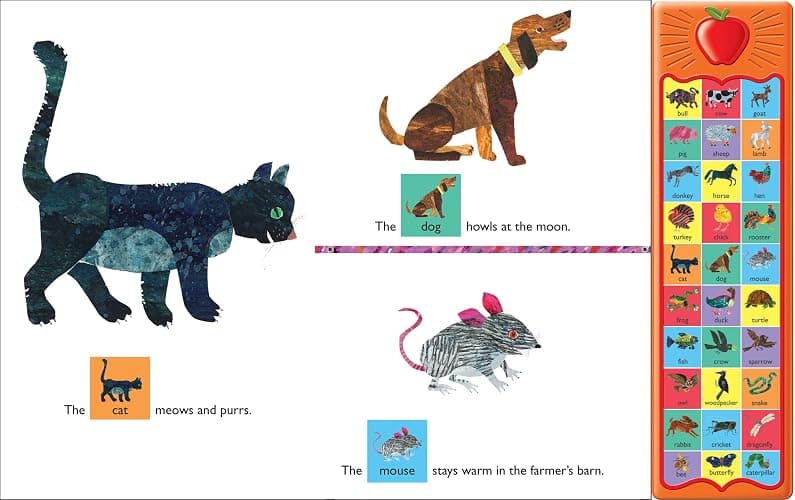 World of Eric Carle, Around the Farm 30-Button Animal Sound Book - Great for First Words - PI Kids - Hardcover thumbnail 6