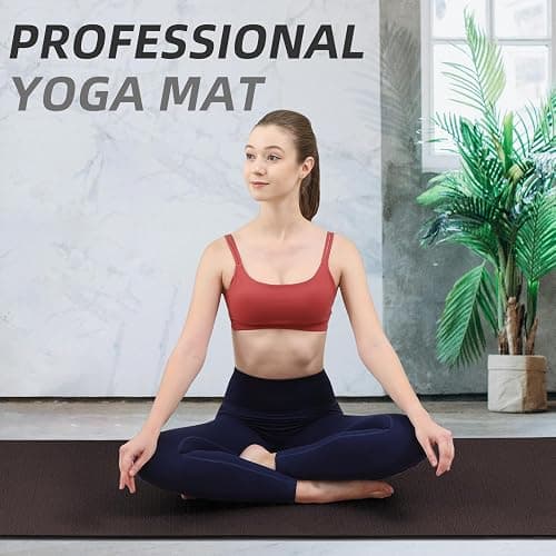 Yoga Mat Extra thick 8mm Exercise mat, Soft Lightweight TPE Fitness Mat with strap, High Elasticity, Anti-fatigue,non-slip mat for Women, Yoga, Camping, Travel, Gym & Outdoor | 72"L x 0.32"Th thumbnail 6
