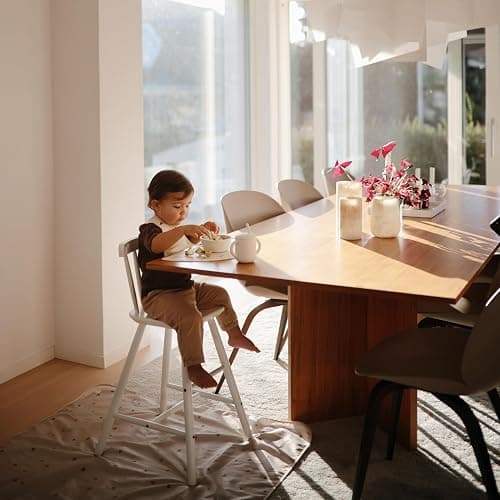 mushie Baby Splat Mat 42.5x42.5 Inch (Fog) | Water Resistant for Under High Chair and Infant Play - Fog thumbnail 6