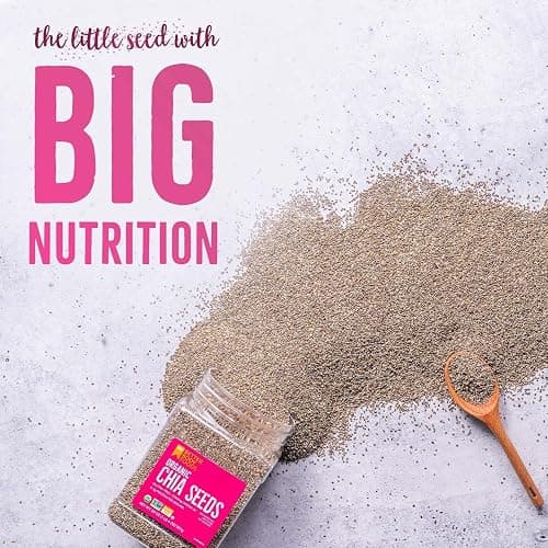 BetterBody Foods Organic Chia Seeds 2 lbs, 32 Oz, with Omega-3, Non-GMO, Gluten Free, Keto Diet Friendly, Vegan, Good Source of Fiber thumbnail 3