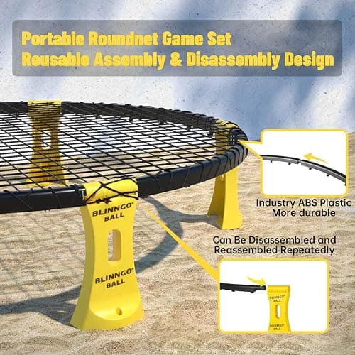 Roundnet Game Set with Balls and Patented Net, Lawn, Beach, Backyard Outdoor Game for Adults and Family thumbnail 4