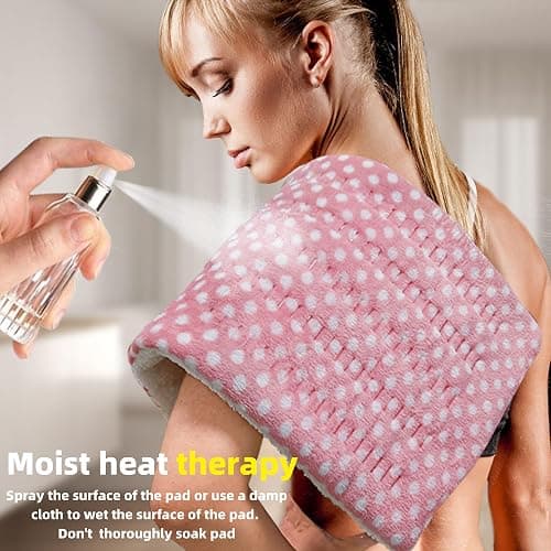 HELLOMOTO Heating Pad for Back, Neck & Shoulder Pain Relief with 12 Heat Settings and 8 Timer Settings, 12"x24" Extra Large Heat Pad, Machine Washable - Pink thumbnail 3