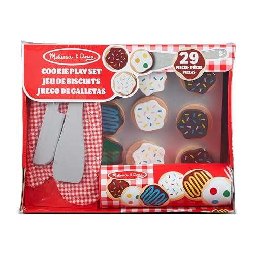 Melissa & Doug Slice and Bake Cookies Wooden Play Food Set with Toppings Pretend Cookies and Baking Sheet, Wooden Play Food Set, Toy Baking for Kids Ages 3+ thumbnail 9