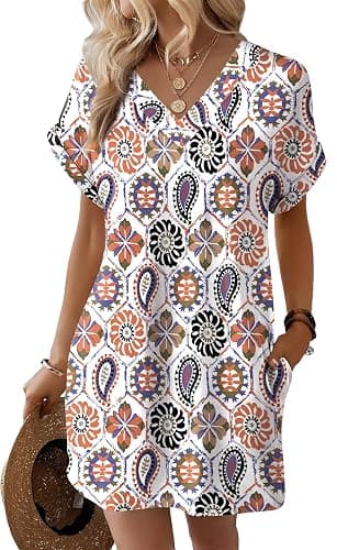 WIHOLL Dresses for Women 2026 Casual Summer Tshirt Dress Wedding Guest Dresses Short Sleeve Fashion Beach Vacation Clothes thumbnail 4