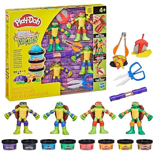Play-Doh Teenage Mutant Ninja Turtles Cowabunga Creations Bendy 4 Inch Action Figures Set, Kids Arts & Crafts, TMNT Toys for Boys & Girls 4+ thumbnail 12